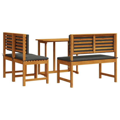 Set Bistro da Giardino 3 pcs Marrone legno massello di acacia