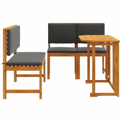 Set Bistro da Giardino 3 pcs Marrone legno massello di acacia