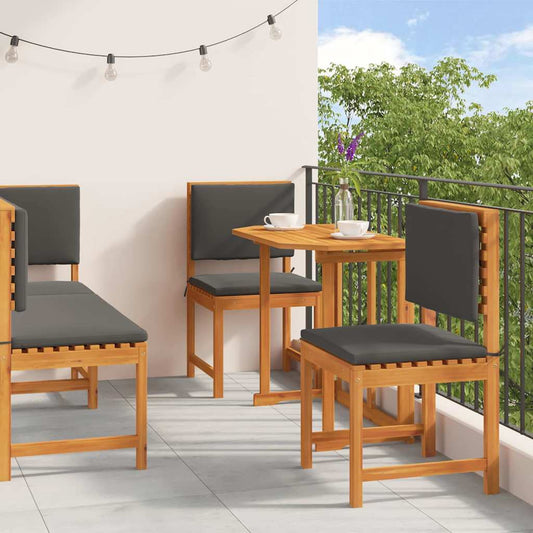 Set Bistro da Giardino 4 pcs Marrone legno massello di acacia