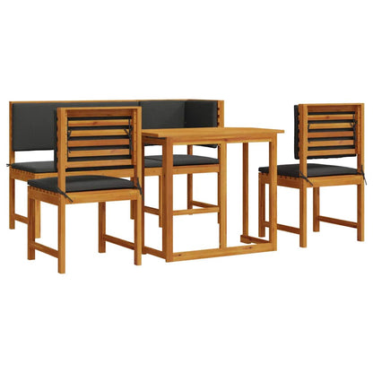 Set Bistro da Giardino 4 pcs Marrone legno massello di acacia