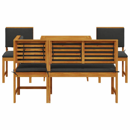 Set Bistro da Giardino 4 pcs Marrone legno massello di acacia