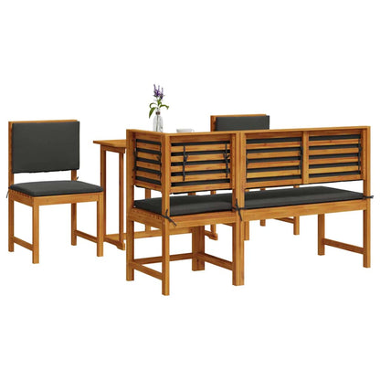 Set Bistro da Giardino 4 pcs Marrone legno massello di acacia