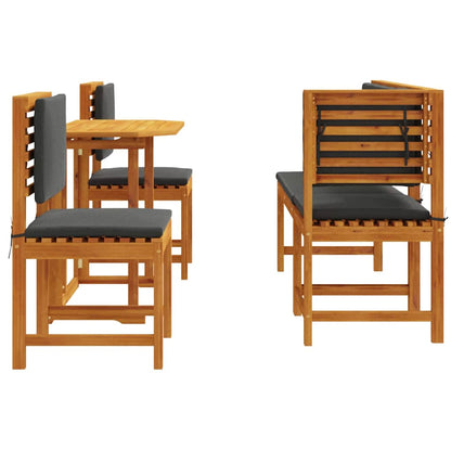 Set Bistro da Giardino 4 pcs Marrone legno massello di acacia