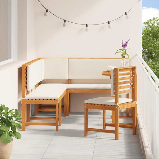 Set Bistro da Giardino 6 pcs Marrone legno massello di acacia