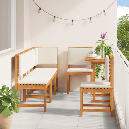 Set Bistro da Giardino 6 pcs Marrone legno massello di acacia