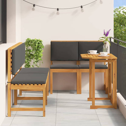 Set Bistro da Giardino 5 pcs Marrone legno massello di acacia