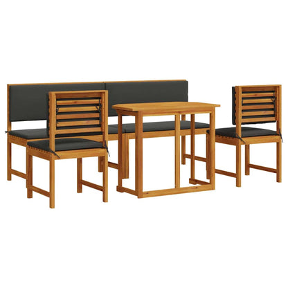 Set Bistro da Giardino 5 pcs Marrone legno massello di acacia