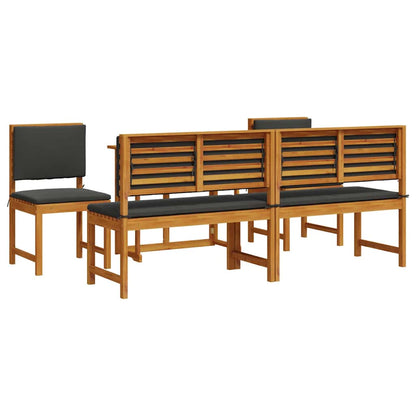 Set Bistro da Giardino 5 pcs Marrone legno massello di acacia