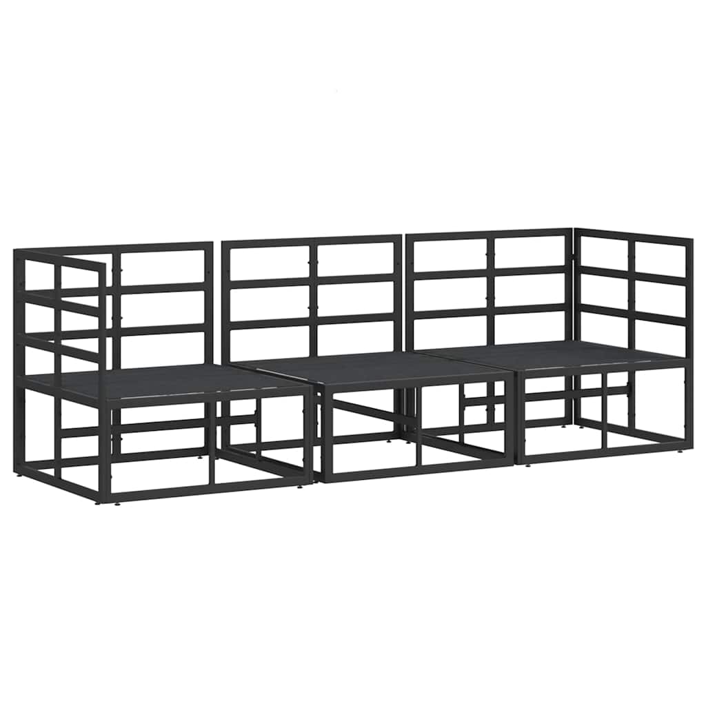 Mobili da Esterno con cuscino con cuscino Nero Alluminio - homemem39