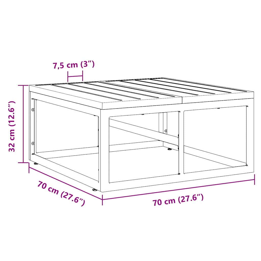 Mobili da Esterno Nero 70 x 70 x 32 cm Metallo | homemem39