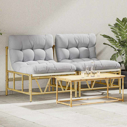 Sedia da Giardino 2 pcs Grigio chiaro 75 x 75 x 71 cm Acciaio - homemem39