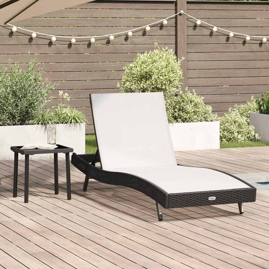 Lettino da sole con tavolo 2 pcs Nero 40 x 40 x 40.5 cm