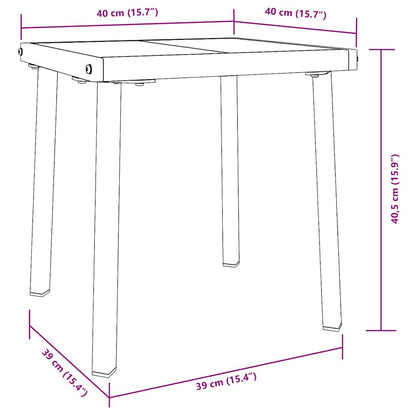 Lettino da sole con tavolo 2 pcs Nero 40 x 40 x 40.5 cm