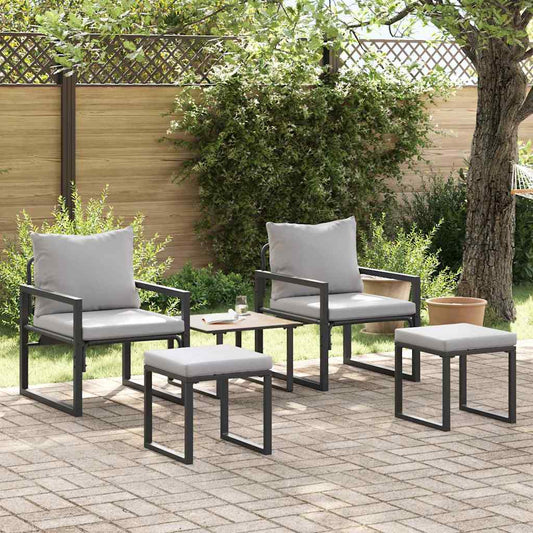 Arredamento da Giardino 4 pcs 2-Numero di posti Grigio chiaro