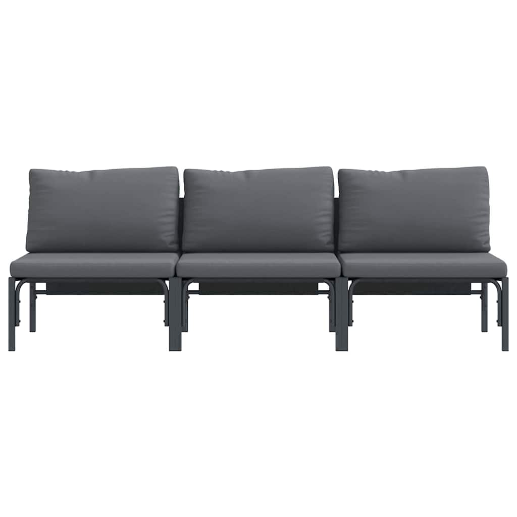 Mobili da Esterno con cuscino con cuscino Antracite Acciaio - homemem39