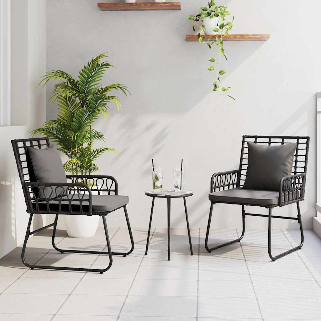 Set da Pranzo per Giardino 3 pcs Nero e antracite - homemem39