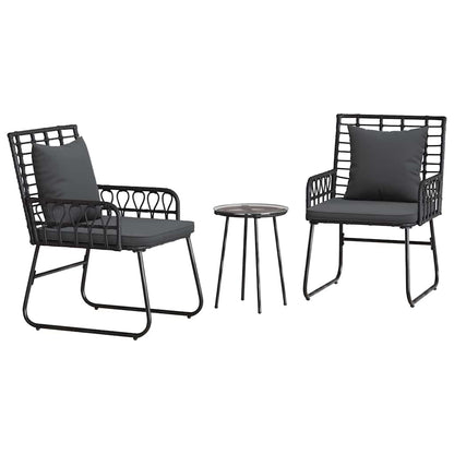 Set da Pranzo per Giardino 3 pcs Nero e antracite - homemem39