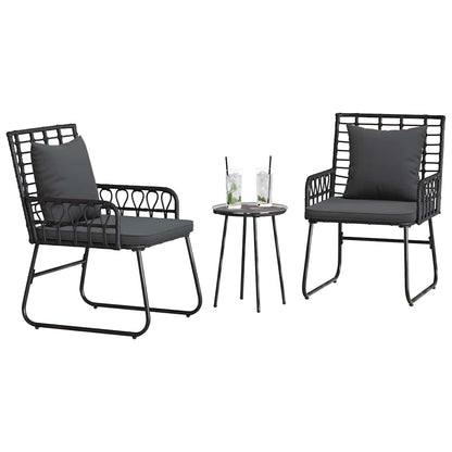 Set da Pranzo per Giardino 3 pcs Nero e antracite - homemem39