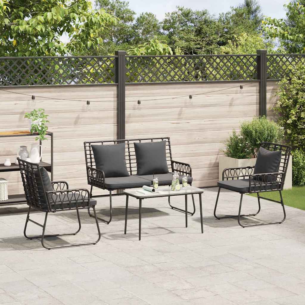 Set da Pranzo per Giardino 3 pcs Nero e antracite - homemem39