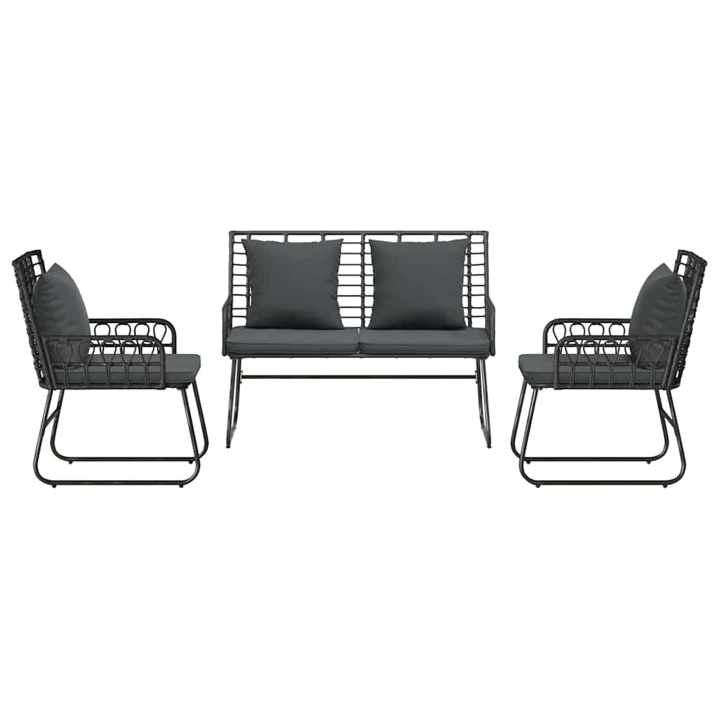 Set da Pranzo per Giardino 3 pcs Nero e antracite - homemem39