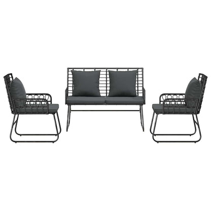 Set da Pranzo per Giardino 3 pcs Nero e antracite - homemem39