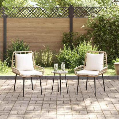 Set da Pranzo per Giardino 3 pcs Marrone e Nero e Panna - homemem39