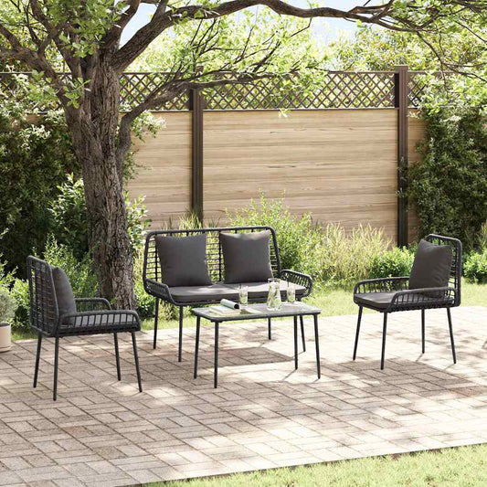 Set da Pranzo per Giardino 3 pcs Nero e antracite - homemem39
