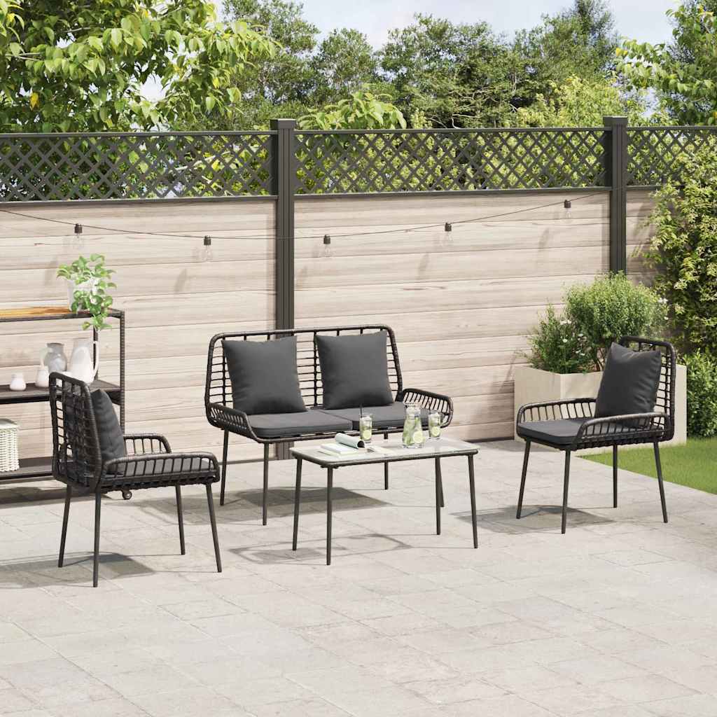 Set da Pranzo per Giardino 3 pcs Nero e antracite - homemem39