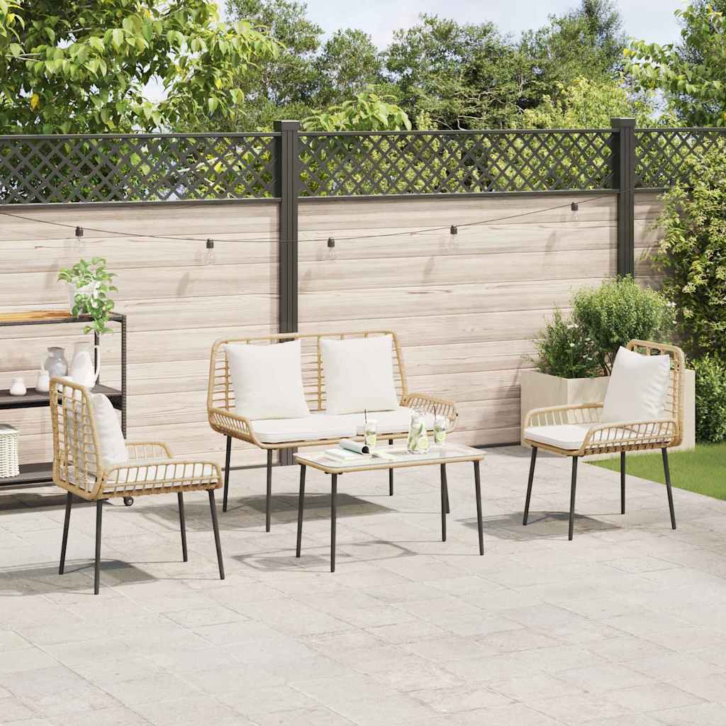 Set da Pranzo per Giardino 3 pcs Marrone Nero Panna - homemem39