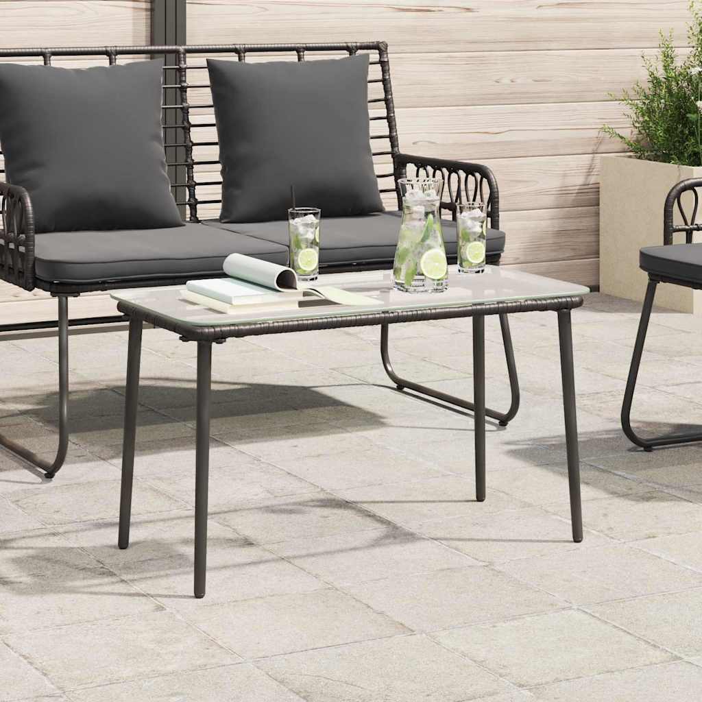 Tavolo da Giardino Nero 80 x 40 x 45.5 cm Poly Rattan