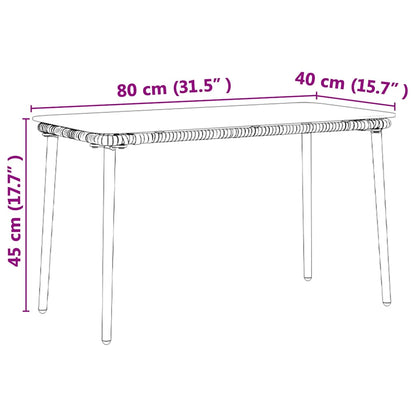 Tavolo da Giardino Nero 80 x 40 x 45 cm polyrattan | homemem39
