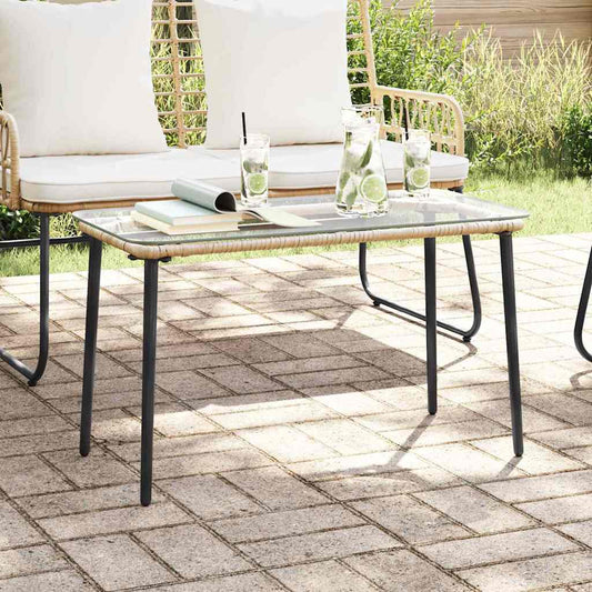 Tavolo da Giardino Naturale 80 x 40 x 45.5 cm Poly Rattan