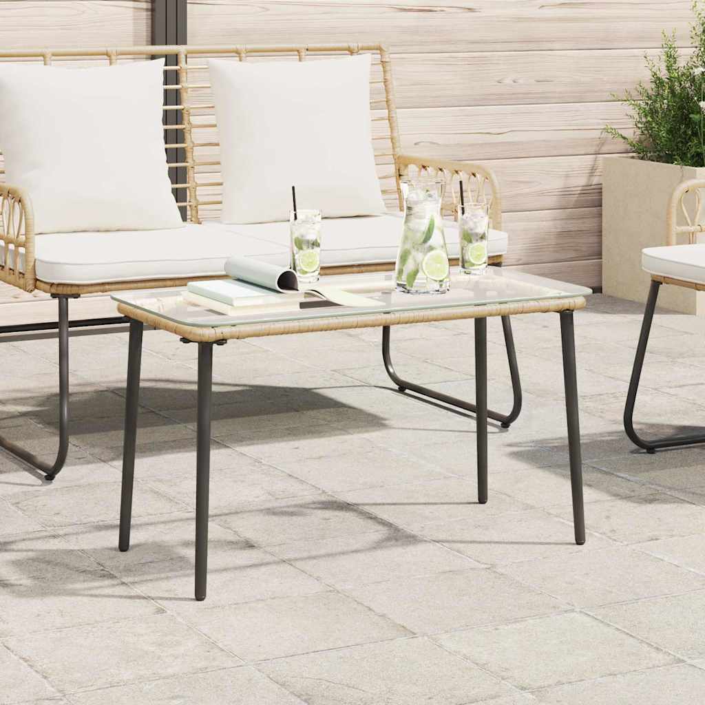 Tavolo da Giardino Naturale 80 x 40 x 45.5 cm Poly Rattan