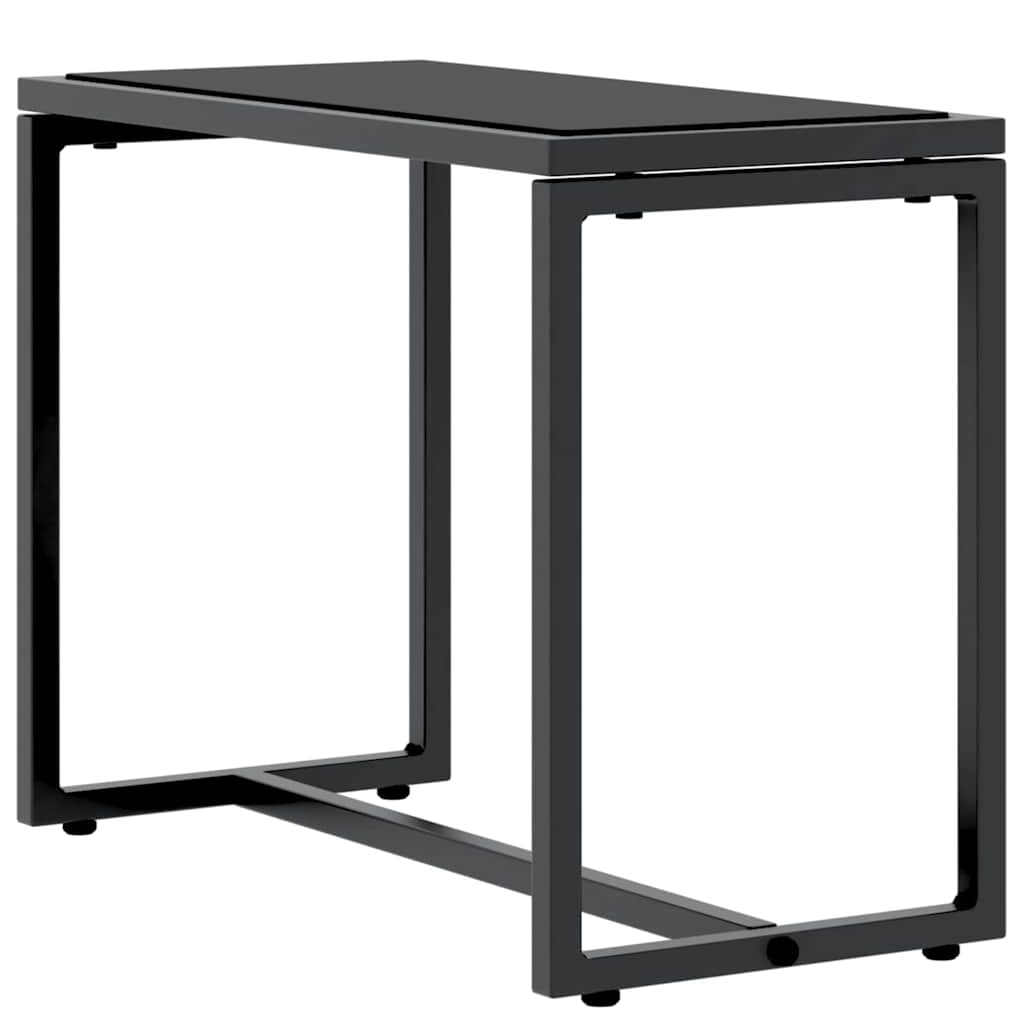 Lettini da sole con tavolo 2-persona 3 pcs Nero e antracite