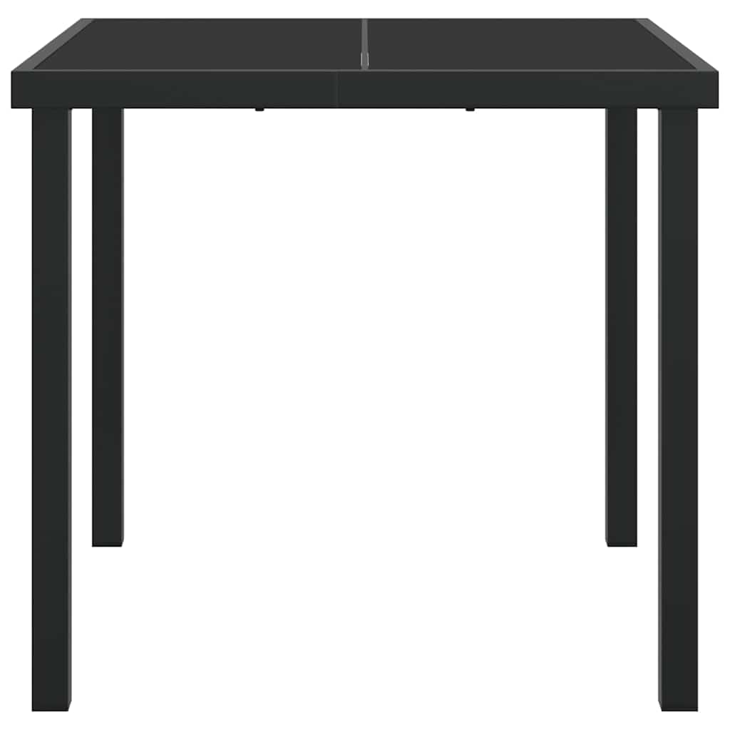 Tavolo da Giardino Nero 80 x 80 x 73 cm Legno massello di teak