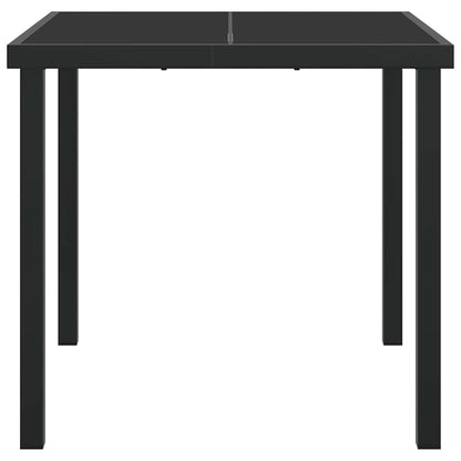 Tavolo da Giardino Nero 80 x 80 x 73 cm Legno massello di teak