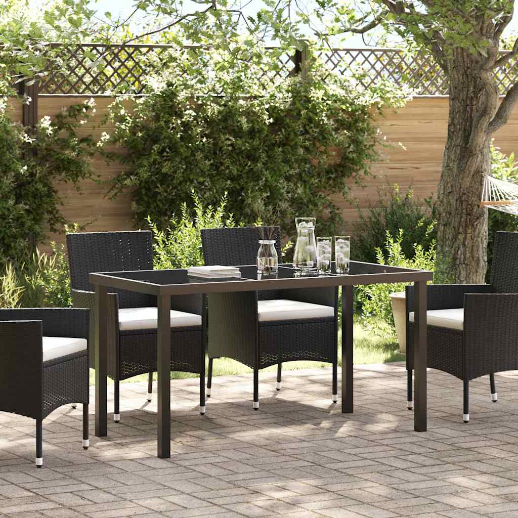 Tavolo da Giardino Nero 140 x 80 x 73 cm Legno massello di teak