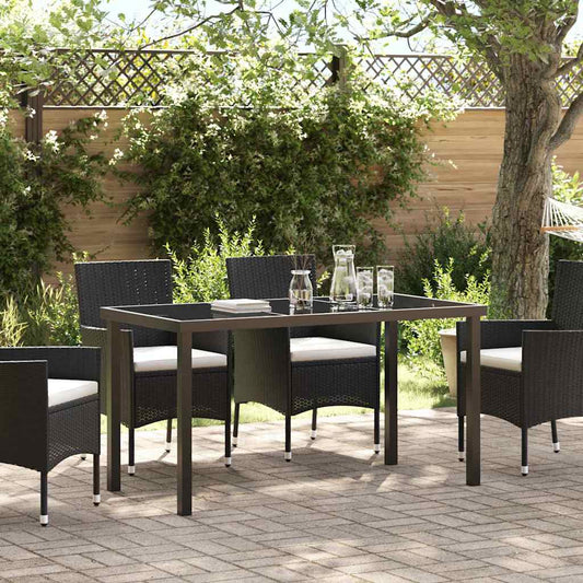 Tavolo da Giardino Nero 140 x 80 x 73 cm Legno massello di teak