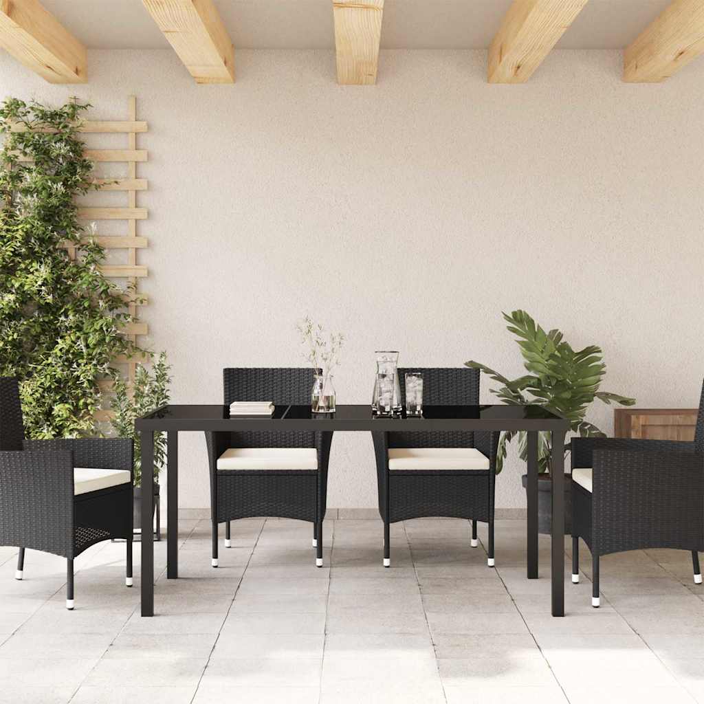 Tavolo da Giardino Nero 160 x 80 x 73 cm Legno massello di teak