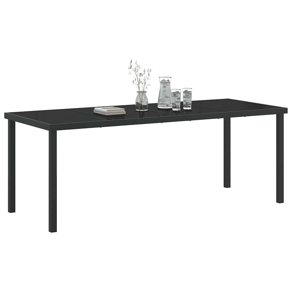 Tavolo da Giardino Nero 200 x 80 x 73 cm Metallo | homemem39
