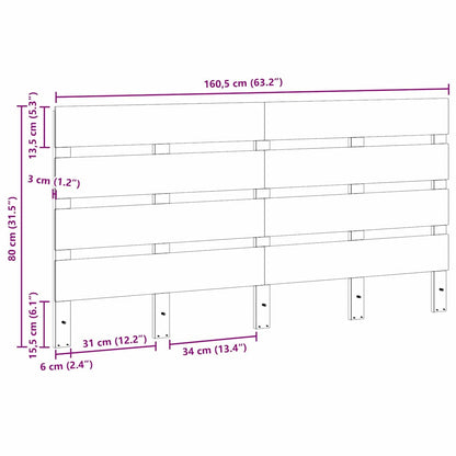 Testata in legno con testiera Cera marrone 160.5 x 3 x 80 cm