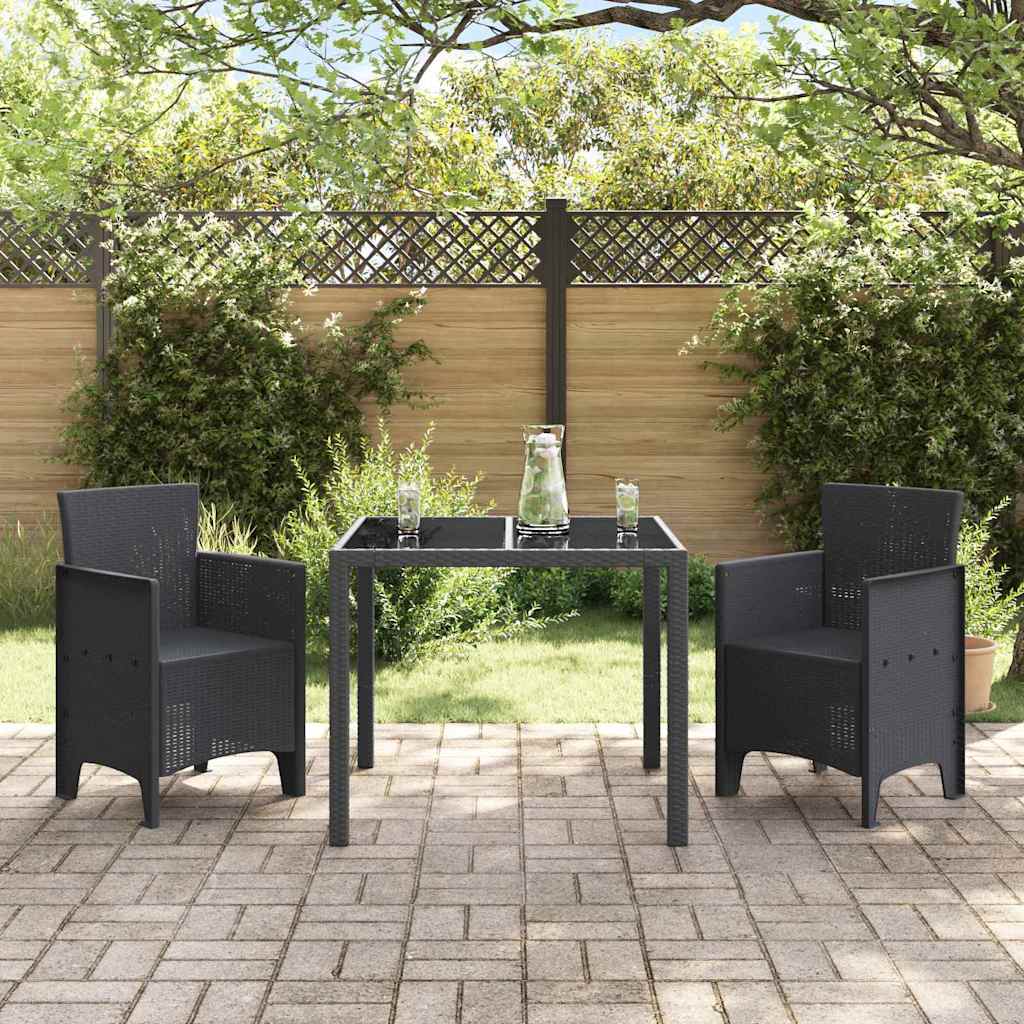 Sedia da Giardino 2 pcs Antracite 53 x 49 x 85 cm PP - homemem39