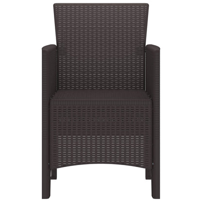 Sedia da Giardino 2 pcs Marrone 53 x 49 x 85 cm Polipropilene