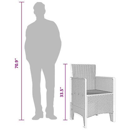 Sedia da Giardino 2 pcs Marrone 53 x 49 x 85 cm PP