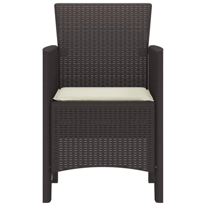 Sedia da Giardino 2 pcs Marrone 53 x 49 x 85 cm Polipropilene