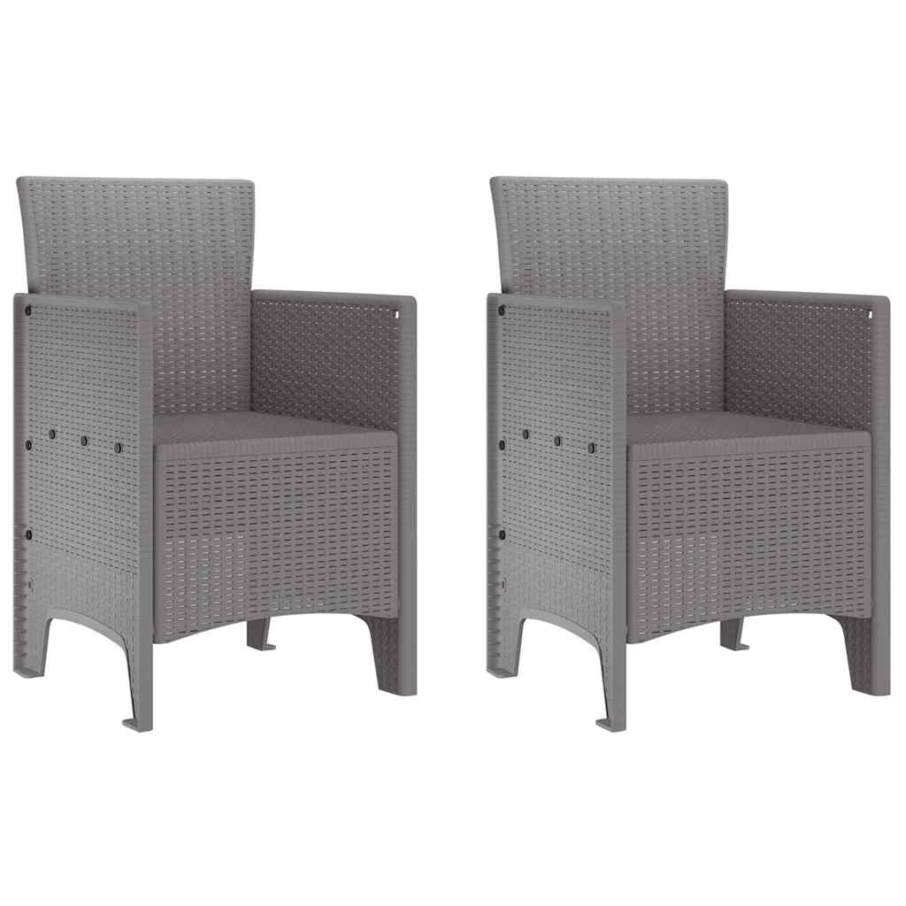 Sedia da Giardino 2 pcs Grigio chiaro 53 x 49 x 85 cm PP