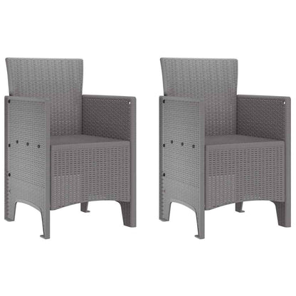 Sedia da Giardino 2 pcs Grigio chiaro 53 x 49 x 85 cm PP