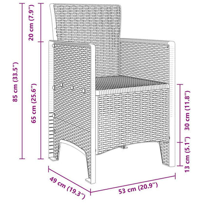 Sedia da Giardino 2 pz Grigio chiaro Polipropilene | homemem39