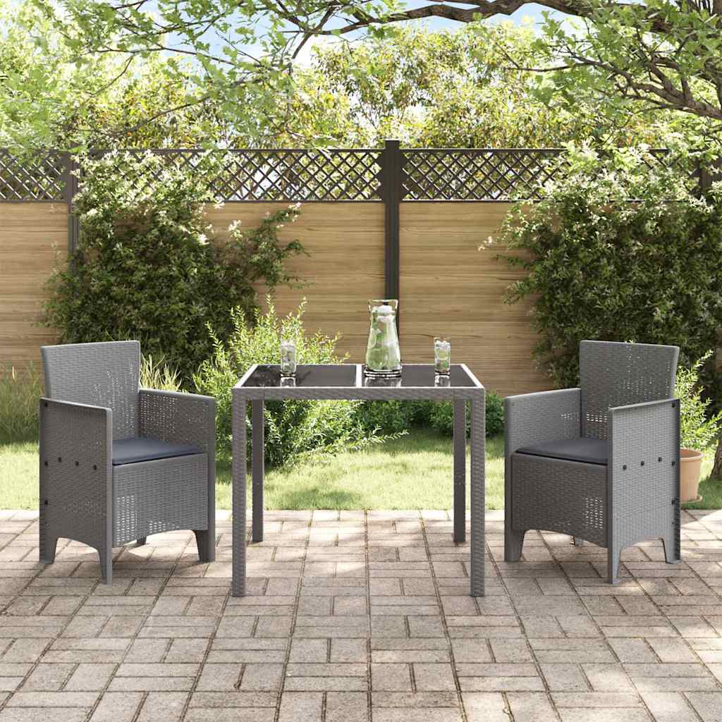 Sedia da Giardino 2 pcs Grigio chiaro 53 x 49 x 85 cm PP