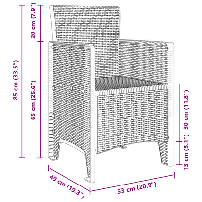 Sedia da Giardino 4 pcs Antracite 53 x 49 x 85 cm Polipropilene